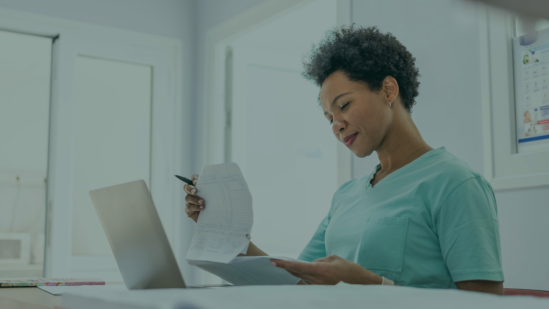 Woman reading pages